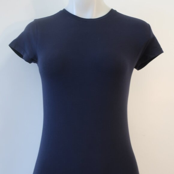Womens ATM Anthony Thomas Melillo Navy Blue Short Sleeve Mini T-Shirt Dress M - Picture 3 of 11